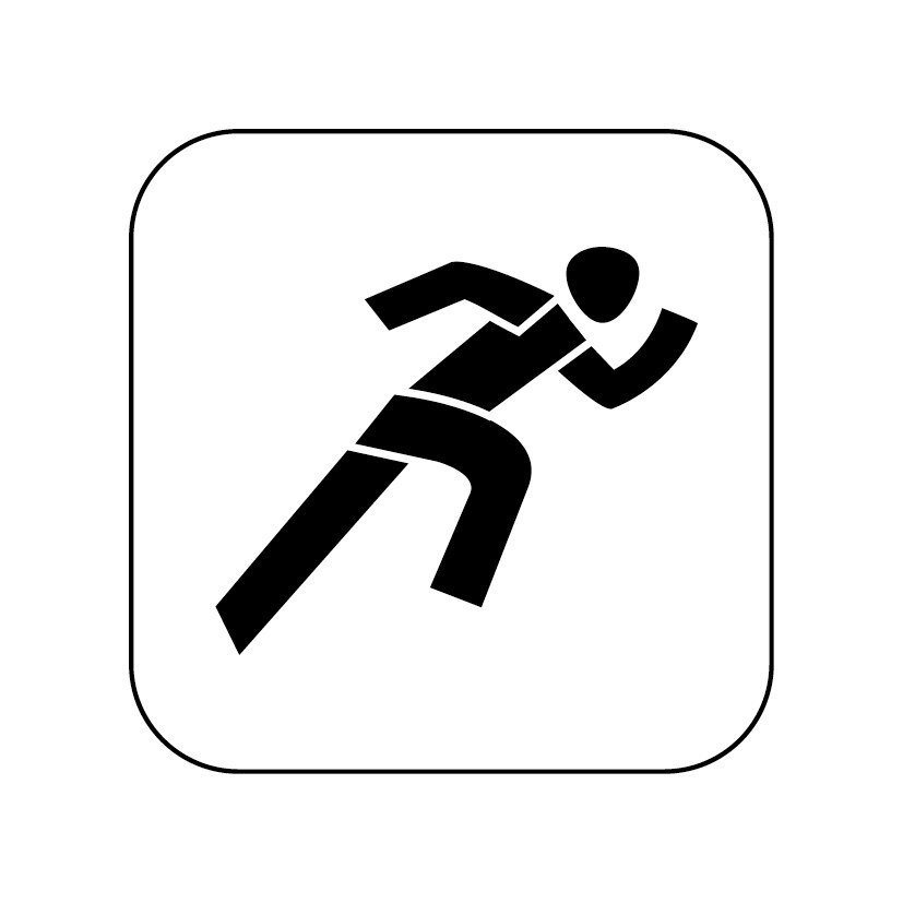 Grafik: Piktogramm für die Sportart Leichtathletik.