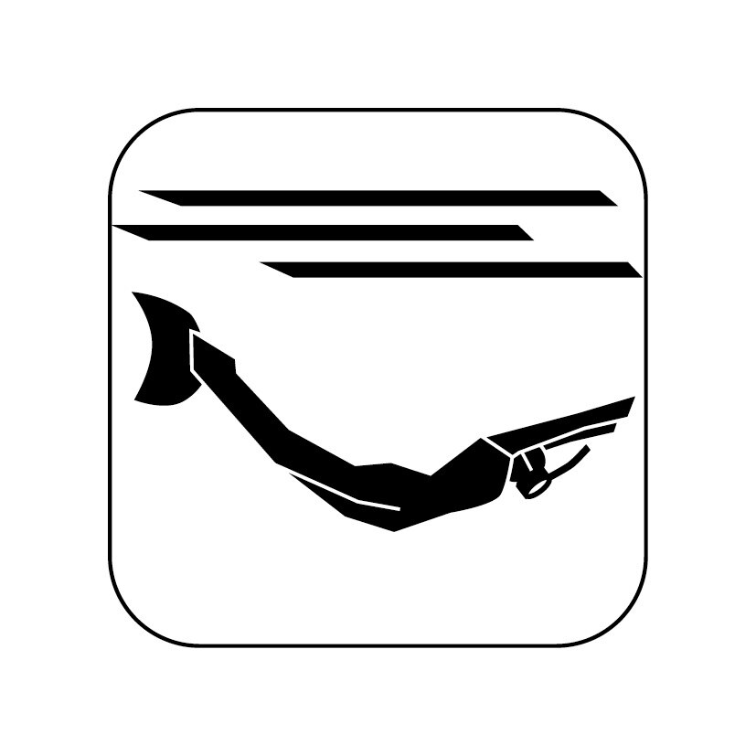 Grafik: Piktogramm für die Sportart Finswimming.