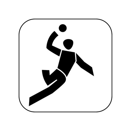 Grafik: Piktogramm für die Sportart Handball.