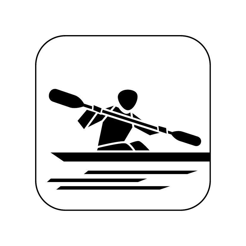 Grafik: Piktogramm für die Sportart Kanurennsport.