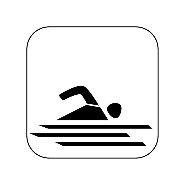 Grafik: Piktogramm für die Sportart Schwimmen.