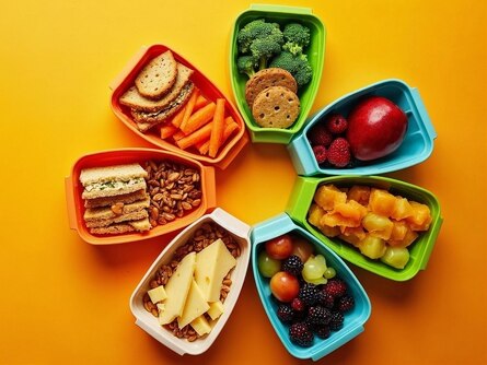 Foto: Blick auf mehrere kleine Lunch Boxes.