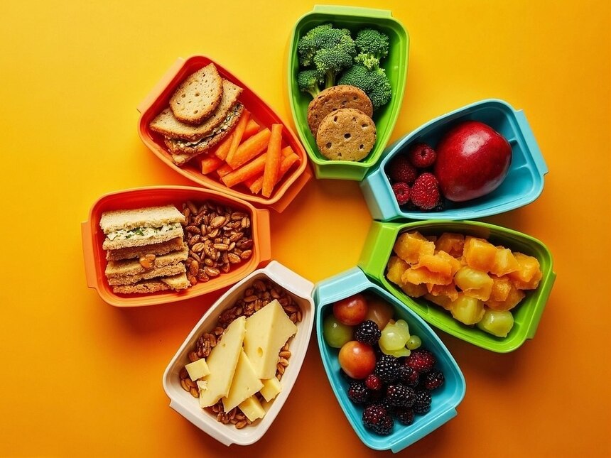 Foto: Blick auf mehrere kleine Lunch Boxes.